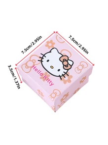 Sanrio 1pc Sanrio Hello Kitty Deluxe Jewelry Storage Gift Box. Sua aparência é requintada e pode ser usada para embrulhar colares, anéis, brincos e acessórios. É adequado para festas, festivais, cenários de propostas e é um excelente presente para amigos, exalando charme e uma vibração.