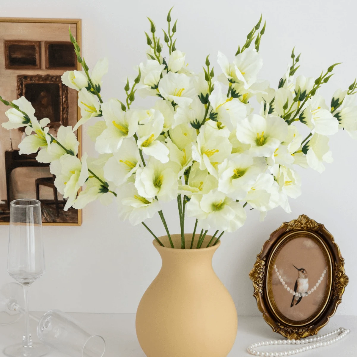 1/3PCS Artificial Flowers 6 Heads Gladiolus Plastic Plants Bridal ...