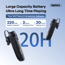 [2025 升级版] Remax 超轻夹式无线耳塞；智能防噪和水晶通话；耳机适合左右耳；双配对；无线 5.4 稳定兼容 /Android；20 小时长时间播放；全天安全贴合；免提耳机；无线耳机 - 黑色 - 查看 7