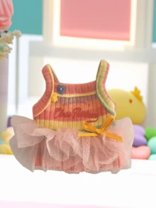 (الملابس فقط) ملابس دمية قطعة واحدة من القماش المخملي 15/17 سم ، فستان حفلة ، بذلة شتوية - دمية تلبيس الملابس - مشاهدة 8