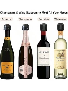 可重复使用的葡萄酒塞 - 真空密封，保持葡萄酒新鲜且防漏，适用于餐厅、酒吧和商业场所 - 彩色 - 查看 3