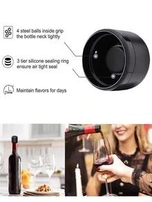 可重复使用的葡萄酒塞 - 真空密封，保持葡萄酒新鲜且防漏，适用于餐厅、酒吧和商业场所 - 彩色 - 查看 7
