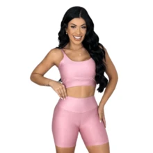 Fitness Set Shorts And Top With Removable Padding Suplex Gym Running Training Gym Set - Rusty Rose - View 1