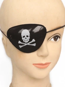 Parche de ojo de plástico decorativo para fiesta de disfraces de piratas, diseño de cíclope y calavera para Halloween - Multicolor - Ver 15