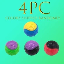 4 件/套耐用硅胶吱吱作响狗球 - 适合所有犬种，互动训练和取物玩具，耐咀嚼，兼容球发射器，无需电池 - 多种颜色