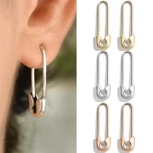 1 Pair Unique Minimalist Paper Clip Design Earrings, Fashion Personalized Party Jewelry Gift For Women