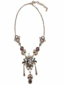 Dây chuyền áo len dài cổ điển phóng đại cho phụ nữ, mặt dây chuyền phong cách cung đình kiểu Pháp, cá nhân hóa cảm giác cao cấp hoàn hảo cho các bữa tiệc ngày lễ đeo trang sức - Vàng - Xem 4