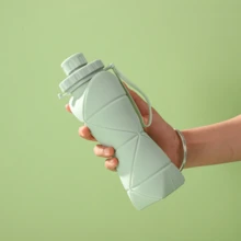 Collapsible Water Bottle 600ml, Silicone Foldable Leakproof Water Cup, Lightweight Portable Reusable For Travel Camping Hiking Yoga Sports Outdoor, Easy Storage.Collapsible Water Bottle, Portable Lightweight Reusable Leak-Proof Silicone Collapsible Water Bottle, Suitable For Hiking, Camping, Gym, Outdoor Sports, Removable Dishwasher - Multicolor - View 4