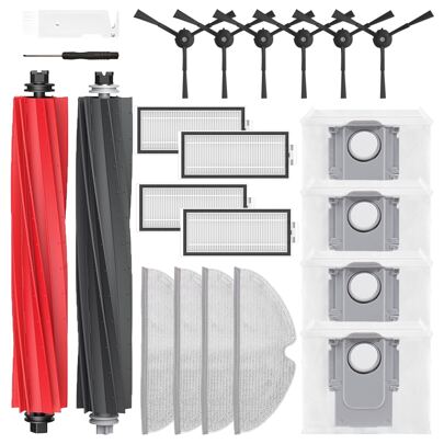 Peças de reposição para Roborock Q5 Pro Q5 Pro+(Plus) Q5 Max+(Plus) Q5 DuoRoller+(Plus) Q8 Max Q8 Max+(Plus) Aspirador de pó robô, acessórios Escova removível/escova principal Filtro HEPA Escova lateral Pano de esfregão/pano de esfregão e saco de pó.