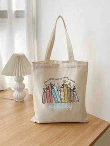 Custom Made Teacher Appreciation Gift Women Tote Bag, Custom Your Name Paper Prints Personalized Tote Bag, Handbag, Shopping Bag, Bento Bag Letter Portable, Multifunction, Versatile, Large Capacity For School, For Business/Commute/Work/Office, Portable, Multifunction, Versatile, Large Capacity, Lightweight, Functional, Practical, All-Purpose, Vacay Vibes/Vacation, For Outdoors/Outings/Climbing, For Business/Commute/Work/Office, Beach Bag, Thank You Teacher Gifts - Multicolor - View 21