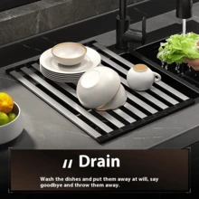 Stainless Steel Expandable Kitchen Sink Dish Drying Rack - Metal Foldable Basket Rack For Dishwasher Drying Solution, Electric-Free & Space-Saving Design - Multicolor - View 8