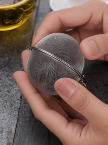 1st RVS kruideninfuserbal met ketting - Fijne zeef voor thee, kruiden en bouillon - Perfect voor koken, brouwen en hete potkruiden, accessoire voor het zetten van thee | Functioneel keukengerei | Gemakkelijk op te halen ketting, thee-infuser