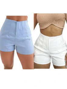 Kit 2 Women's Tailored Shorts Elegance And - Xanh và trắng - Xem 1