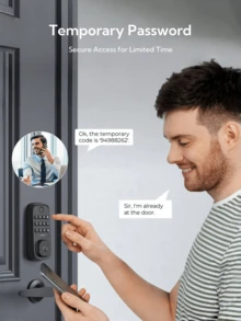 Fingerprint Keyless Entry Door Lock With 2 Handle Set, WiFi Smart Door Lock For Front Door, Fingerprint, App Remote Control, Keypad Deadbolt Lock, Anti Peeking Password, Easy Installation