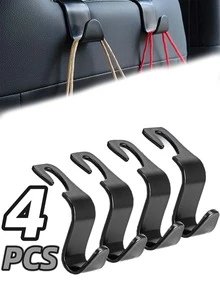4pcs Universal Car Seat Headrest Hanger Storage Rack, Car Backseat Organizer Accessories - Default - View 9