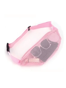 1pc Mesh Waist Pack, Shoulder Strap & Zippered Phone Pocket, Casual Outdoors Crossbody Fanny Pack - Multicolor - View 6