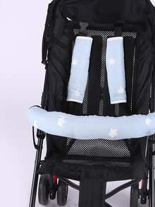 [Oeko-Tex] Heart Crown & Daisy Print Padded Cotton Baby Stroller Handle & Shoulder Cover, Loose Fit - Multicolor - View 5