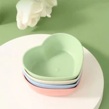 Plato mini con forma de corazón - Plato para salsa, perfecto para sushi, condimentos y aperitivos, de plástico, plato para salsas, taza para salsa de queso, cuenco para frutas y aperitivos, plato creativo para remojar salsa de tomate, plato de aperitivos, artículo esencial de cocina - Multicolor - Ver 5