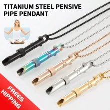 NetHong Mindful Breathing Pendant - Self-Care Tool For Anxiety Relief & Quit Smoking,Portable Stainless Steel Whistle Anxiety Necklace - Decompression Necklace - View 7
