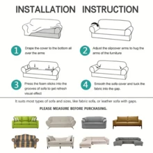 1 buah Sarung Sofa Sutra Susu Warna Polos, Elastis, Cocok untuk Semua Musim, Sesuai untuk Sofa Ruang Tamu & Kamar Tidur, Tahan Debu dan Kotoran - Navy Blue - View 4