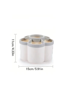 Rotating Pen Holder Storage Container For Students; 360 Degree Rotating Desktop Organizer, 6 Compartments Of Plastic Office Supplies Storage Box, Makeup Brush And Pen Holder, Desk Storage Rack, Very Suitable For Cosmetics, Stationery, Tools And Accessories