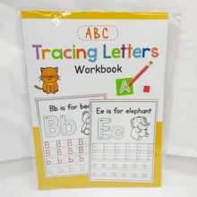 1 本/28 页 LACHILLY 字母练习册 - 彩色教育手写练习册，包含字母和动物