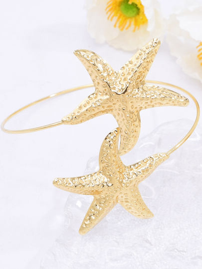 1 قطعة أساور ذراع من سبائك الزنك على شكل نجمة البحر للنساء، متعددة الاستخدامات لجميع المناسبات