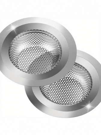 2 PIEZAS/1 PIEZA Colador de acero inoxidable resistente a la oxidación para fregadero de cocina, colador y tapón de desechos de alimentos de cocina eficaz, cesta de malla de metal duradera con borde ancho, diámetro grande de 4,5 pulgadas, filtro de drenaje de borde ancho anti-obstrucción con microperforaciones, fácil de usar y mantener, se ajusta a la mayoría de los fregaderos de cocina estándar.