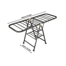 1pc Clothes Drying Rack Foldable, Metal Laundry Drying Rack Collapsible, Portable Compact Clothes Rack For Sweater Baby Clothes Towel Indoor & Outdoor, Height Adjustable Clothes Airer, Black - Black - View 12