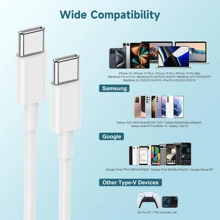 60W USB C To USB C Connection Cable [3 Packs] IPhone 16 Fast Charging Cable,3ft/6ft USB-C To USBC Power Cable,Compatible With IPhone 16/15 Pro Plus Pro Max, Pro Air/IPad/IPad Pro 12.9/11(White) Compatible With IPhone 16, 16 Pro Max, 15, 15 Plus, 15 Pro, 15 Pro Max,Compatible With Xiaomi, Compatible With OnePlus Type C