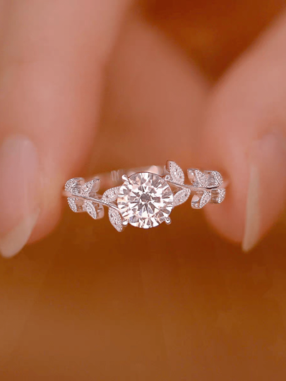 Anillo de flor de diamante elegante de alta calidad de plata 925, regalo ideal para el Día de la Madre, adecuado para amigos, amantes y familia como regalos festivos, joyería premium para mujer, para uso diario