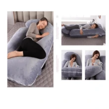 Pharmedoc Maternity Pillow, U-Shaped Full Body Pillow-Detachable Pillowcase Extra Large Size-Grey-Sleeping Maternity Pillow-Adult Body Pillow, Maternity Pillow And Pregnancy Essential  Mother Day Gift - Grey - View 8