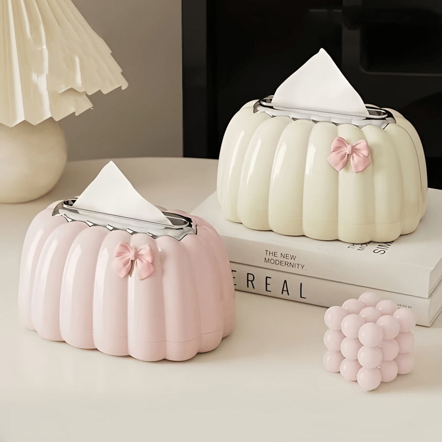 1pc Luxury Tissue Box, Plastic Tissue Paper Holder, Desktop Decorative Display, With Spring-Loaded Dispenser For Easy Use