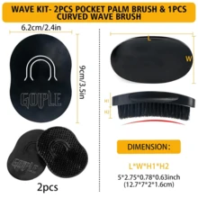 Goiple Men's 360 Wave Pomade Hair Builder Kit For Wavy Hairstyle, Strong Hold Long-Lasting Pomade & Wave Butter,Easy Rinse For Silky Shiny Frizz-Free Waves,Includes Curved Wave Brush, Durag Long Tail Wide Straps Cap,Comb & Mirror For Daily 360 Wave Training - Black Set Wax - View 10