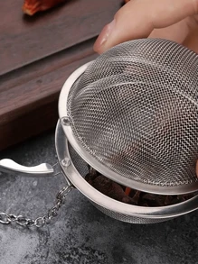 1st RVS kruideninfuserbal met ketting - Fijne zeef voor thee, kruiden en bouillon - Perfect voor koken, brouwen en hete potkruiden, accessoire voor het zetten van thee | Functioneel keukengerei | Gemakkelijk op te halen ketting, thee-infuser