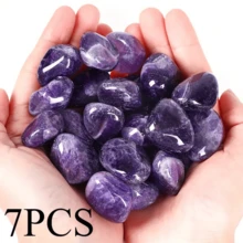 1/4/7 Pcs Amethyst Crystal Stones: Natural, Tumbled And Polished Asymmetrical Gemstones - Ideal For Jewelry Making, Vase Filler, And Decorative Purposes.