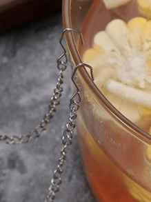 1st RVS kruideninfuserbal met ketting - Fijne zeef voor thee, kruiden en bouillon - Perfect voor koken, brouwen en hete potkruiden, accessoire voor het zetten van thee | Functioneel keukengerei | Gemakkelijk op te halen ketting, thee-infuser