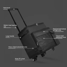 43L Rolling Cooler Leakproof Insulated Soft Cooler Bag Rolling Cooler Dual Zipper Waterproof Portable Insulated Wheeled Cooling Bag With Handle For Picnic Camping