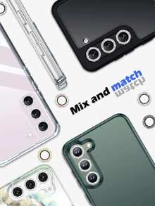 1片银色闪亮亮片镜头保护膜，带辅助定位板，易于贴合，防刮擦，兼容三星Galaxy S22/S23/S24 Ultra、S23 FE、S24 FE、A16、S25 Ultra、S25、S23 FE、Galaxy Z Flip7、Galaxy Z Fold7、Galaxy A17、Galaxy A07 - 銀色 - 查看 7