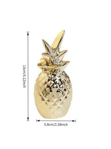 Modern Minimalist Gold Plated Ceramic Pineapple Decor, Creative Home Accent Piece For Living Room, Coffee Shop, Wine Cabinet, Graduation/Birthday Gift