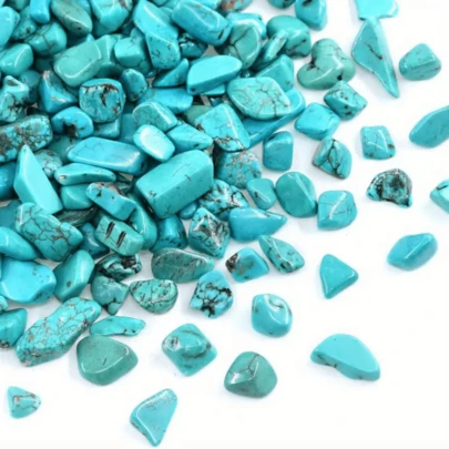50g/100g Natural Turquoise Crushed Stone - Finely Ground And Tumbled Natural Stone Gravel, Suitable For Crystal, Succulent Plant Potting, Aquarium Decor, And DIY Craft Projects