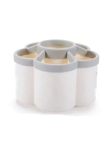 Rotating Pen Holder Storage Container For Students; 360 Degree Rotating Desktop Organizer, 6 Compartments Of Plastic Office Supplies Storage Box, Makeup Brush And Pen Holder, Desk Storage Rack, Very Suitable For Cosmetics, Stationery, Tools And Accessories