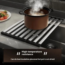 Stainless Steel Expandable Kitchen Sink Dish Drying Rack - Metal Foldable Basket Rack For Dishwasher Drying Solution, Electric-Free & Space-Saving Design - Multicolor - View 9