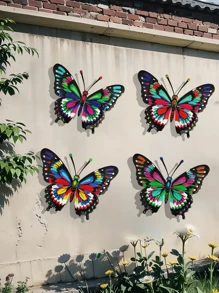 4pcs Metal Butterfly Wall Art Decor, Decorative Hanging Metal Butterflies, Suitable For Garden, Patio, Living Room, Bedroom, Terrace, Balcony Decoration, Wedding, Halloween, Christmas, Holidays, Gifts For Family And Friends