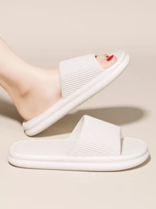 1pair Quiet EVA Slippers For Men And Women - Non-Slip, Odor-Resistant Summer Indoor Slippers With Soft Textured Soles, Great For Home And Bathroom Use, Cute Slippers Back To School