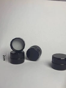 美甲工具 5 件套黑色平盖多边形指甲油样品瓶粉末首饰系列 3 克