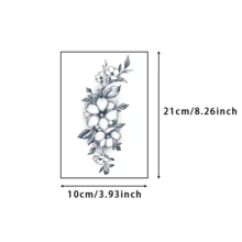 Flower Temporary Tattoo On Inner Forearm, Realistic & Long-Lasting, Gradually Appears, Lasts 7-15 Days, Water-Resistant & Abrasion-Proof - Black - View 2