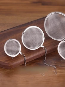 1st RVS kruideninfuserbal met ketting - Fijne zeef voor thee, kruiden en bouillon - Perfect voor koken, brouwen en hete potkruiden, accessoire voor het zetten van thee | Functioneel keukengerei | Gemakkelijk op te halen ketting, thee-infuser