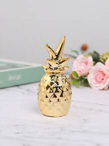 Modern Minimalist Gold Plated Ceramic Pineapple Decor, Creative Home Accent Piece For Living Room, Coffee Shop, Wine Cabinet, Graduation/Birthday Gift
