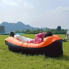 便攜式充氣躺椅附枕頭，多功能防水可折疊防漏沙發，適合後院、休閒、旅行、戶外露營、海灘及戶外派對，附收納袋，戶外庭院家具 - 彩色 - 查看 3